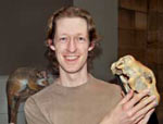 Chris Rehberg with Thylacoleo carnifex skull from article in the Sunday Indian